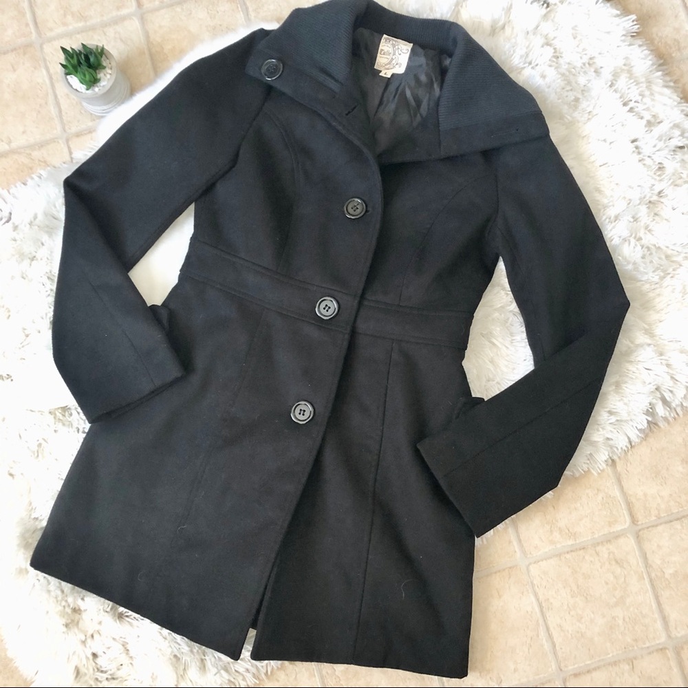 Tulle Black Pea Coat